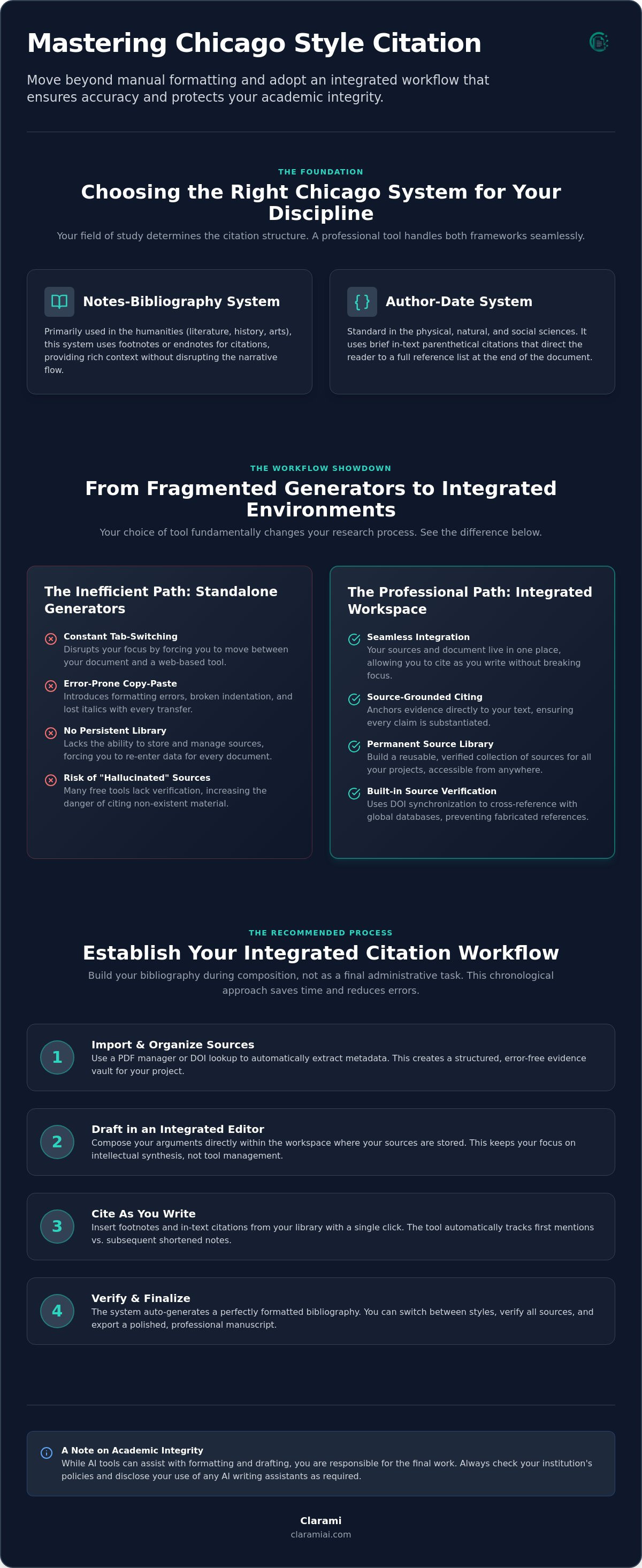 Choosing a Chicago style citation manager for academic integrity in 2026 infographic